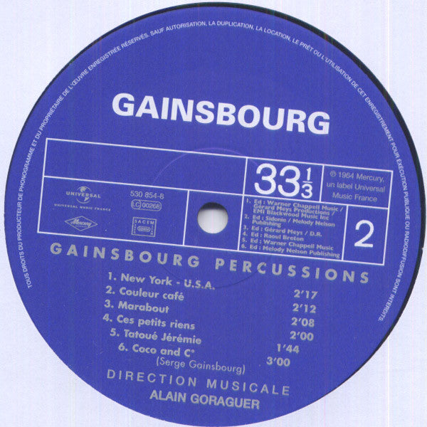Serge Gainsbourg : Gainsbourg Percussions (LP, Album, RE, 180)