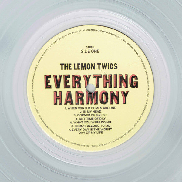 The Lemon Twigs : Everything Harmony (LP, Album, Cle)