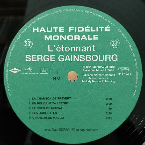 Serge Gainsbourg : L'Étonnant Serge Gainsbourg (N°3) (10", Album, RE)