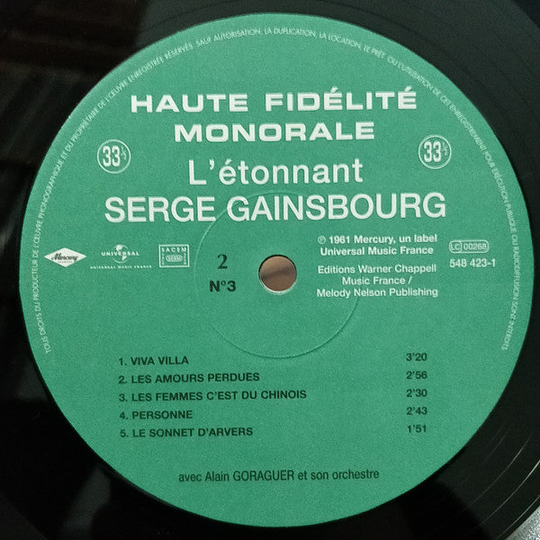 Serge Gainsbourg : L'Étonnant Serge Gainsbourg (N°3) (10", Album, RE)