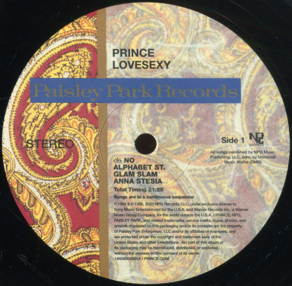 Prince : Lovesexy (LP, Album, RE)