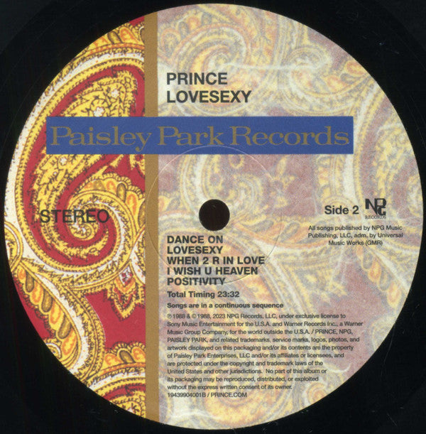 Prince : Lovesexy (LP, Album, RE)