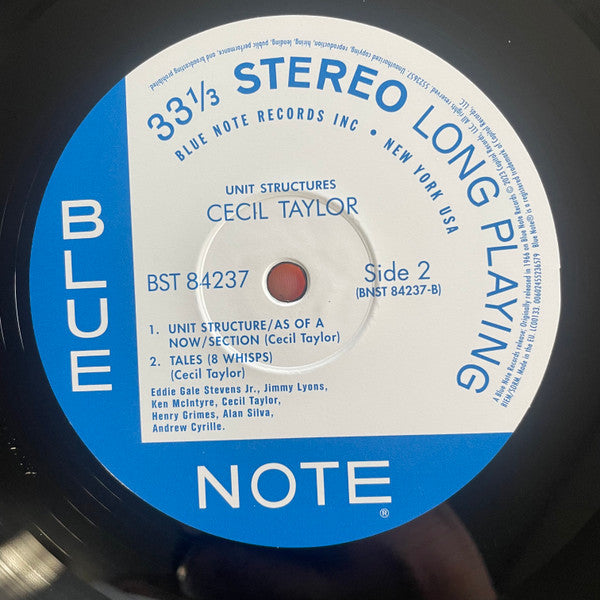 Cecil Taylor : Unit Structures (LP, Album, RE, 180)