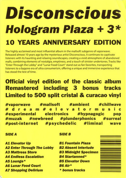 Disconscious : Hologram Plaza  (LP, Album, Ltd, Cle)