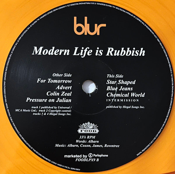 Blur : Modern Life Is Rubbish (2xLP, Album, Ltd, RE, RM, Ora)