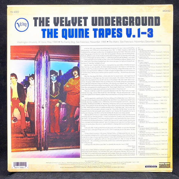 The Velvet Underground : The Quine Tapes V.1-3 (6xLP, Mono, RE + Box, Sli)