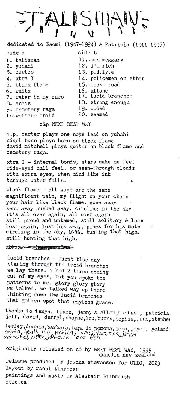 Alastair Galbraith : Talisman (LP, Album)