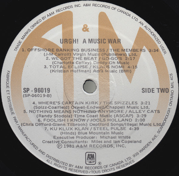 Various : Urgh! A Music War (2xLP, Album, Comp)