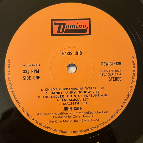 John Cale : Paris 1919 (LP, Album, RE, RM + LP + Dlx)