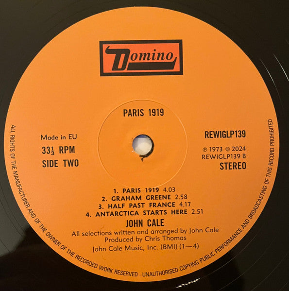 John Cale : Paris 1919 (LP, Album, RE, RM + LP + Dlx)