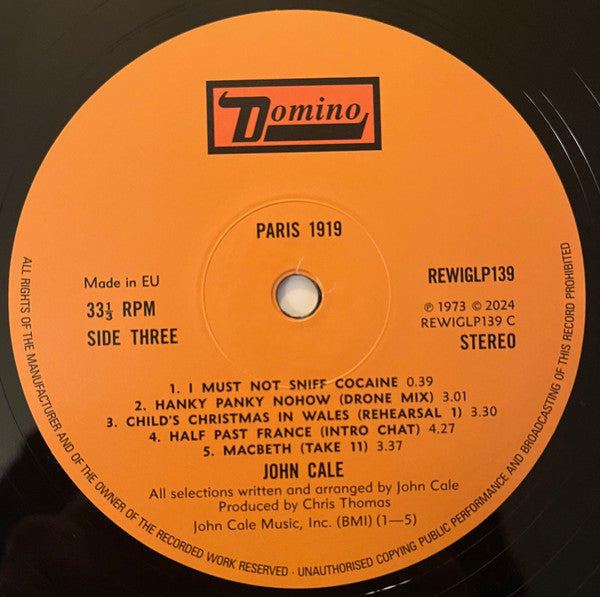 John Cale : Paris 1919 (LP, Album, RE, RM + LP + Dlx)