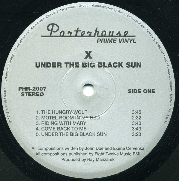 X (5) : Under The Big Black Sun (LP, Album, RE, RM, 180)