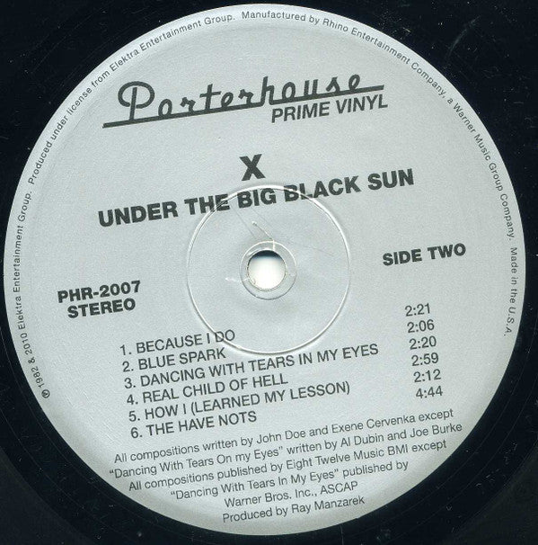 X (5) : Under The Big Black Sun (LP, Album, RE, RM, 180)