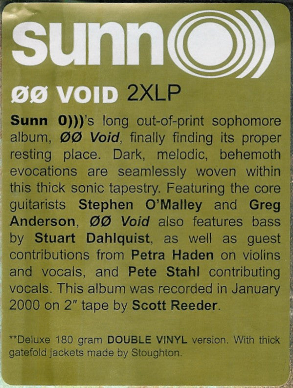 Sunn O))) : ØØ Void (2x12", Album, RE)