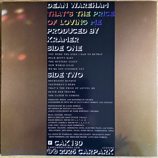 Dean Wareham : That's The Price Of Loving Me (LP, Album, Ltd, Cle)