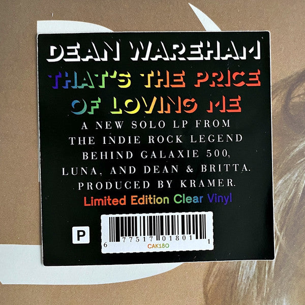 Dean Wareham : That's The Price Of Loving Me (LP, Album, Ltd, Cle)