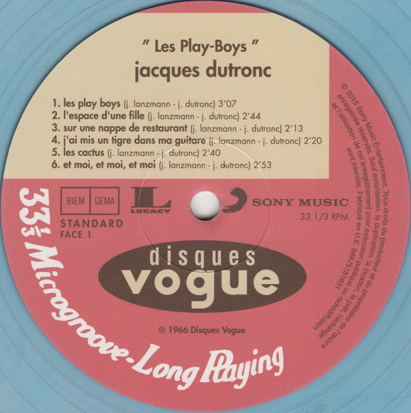 Jacques Dutronc : Les Play-Boys (LP, Album, Ltd, RE, RP, Blu)