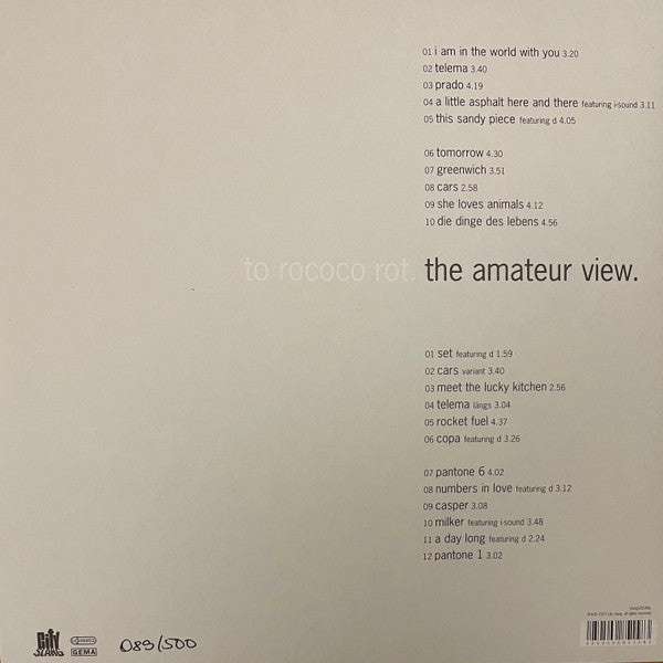 To Rococo Rot : The Amateur View (LP, Album, RM + LP, Album, Comp + CDr, Bon + Dlx, )