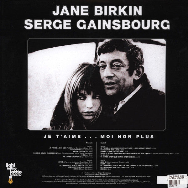 Serge Gainsbourg & Jane Birkin : Jane Birkin - Serge Gainsbourg (LP, Album, RE, RM, 180)
