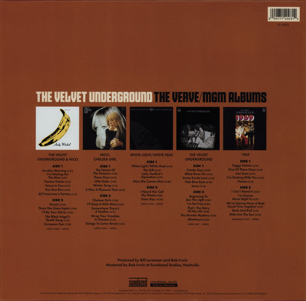 The Velvet Underground : The Verve/MGM Albums (LP, Album, Mono, RE, RM, RP + LP, Album, Mono, RE,)