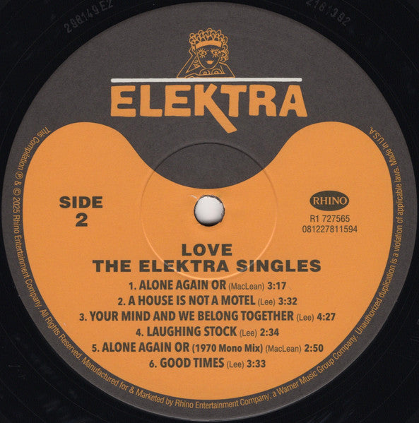 Love : The Elektra Singles (LP, Comp, Mono)