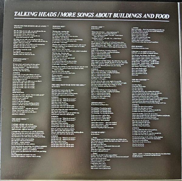Talking Heads : More Songs About Buildings And Food (LP, Album, RE, RM, Red + LP, Red + Ltd, Gat)