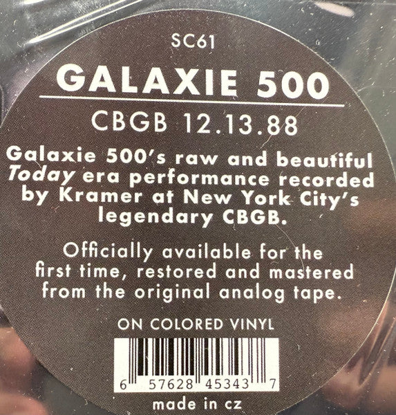 Galaxie 500 : CBGB 12.13.88 (LP, Album, Ltd, Mil)