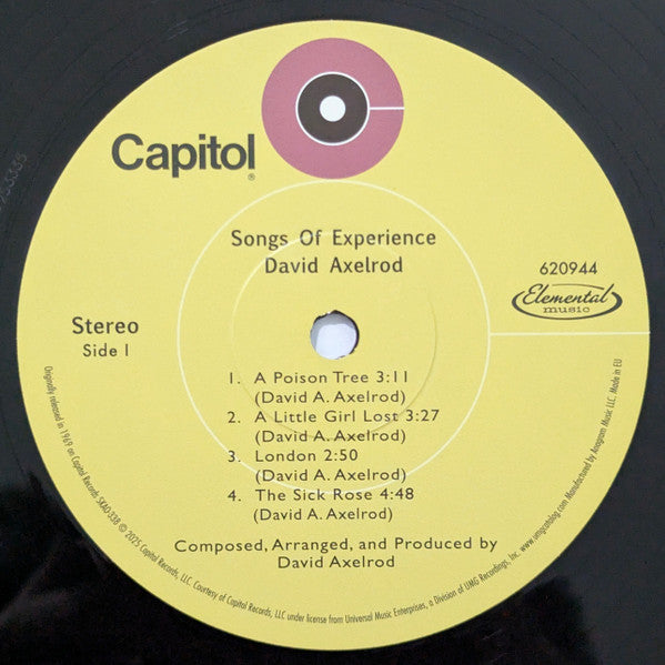David Axelrod : Songs Of Experience (LP, Album, Ltd, RE, 140)