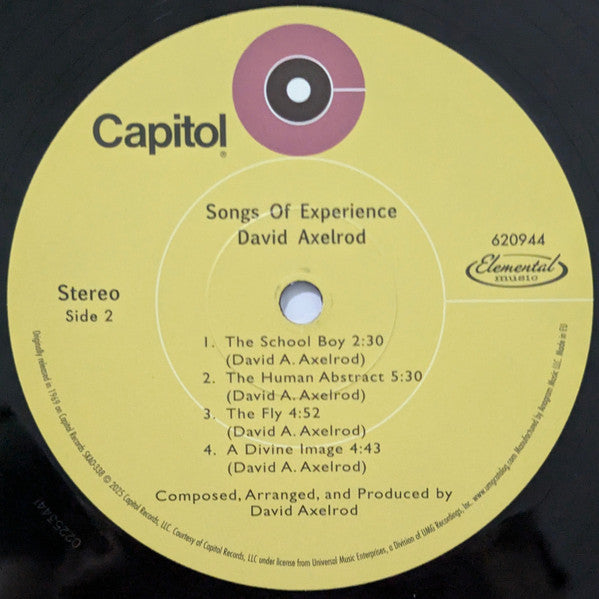 David Axelrod : Songs Of Experience (LP, Album, Ltd, RE, 140)