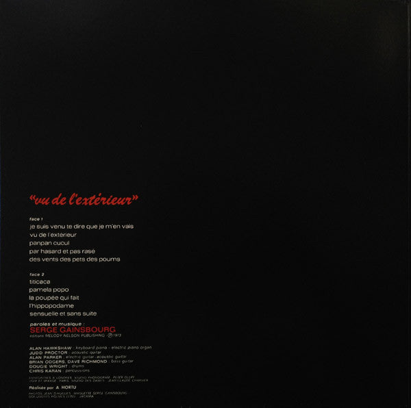Serge Gainsbourg : Vu De L'Extérieur (LP, Album, RE, 180)