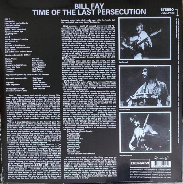Bill Fay : Time Of The Last Persecution (LP, Album, RE)