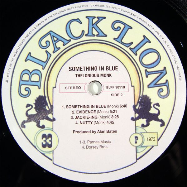 Thelonious Monk : Something In Blue (LP, Album, Ltd, RE, RM, 180)