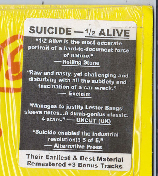 Suicide : 1/2 Alive (LP, Album, RE, RM)