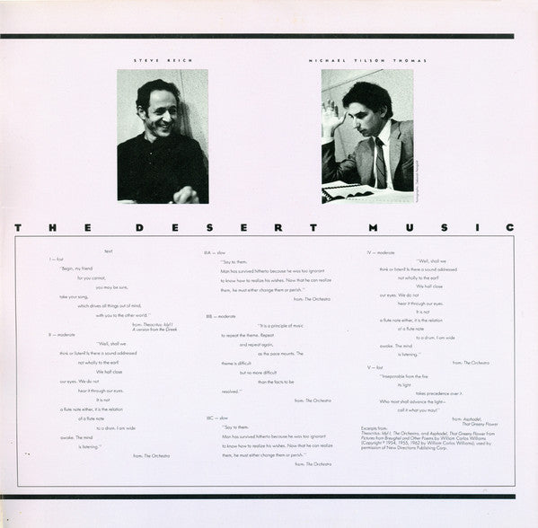 Steve Reich : The Desert Music (LP, Album)