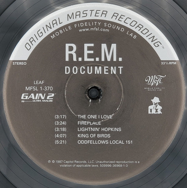 R.E.M. : Document (LP, Album, Ltd, Num, RE, RM)