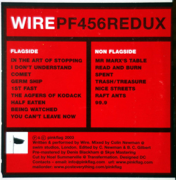 Wire : PF456 Redux (LP, Album, Comp, Ltd)
