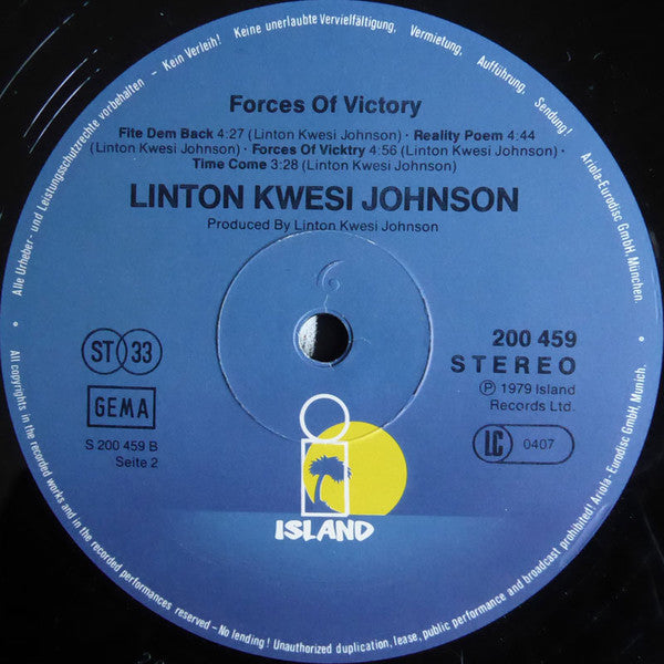 Linton Kwesi Johnson : Forces Of Victory (LP, Album, RE)
