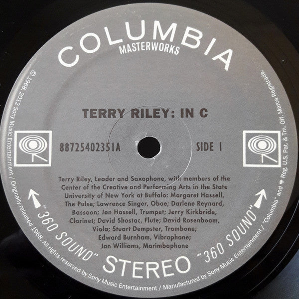 Terry Riley : In C (LP, Album, Ltd, RE, 180)