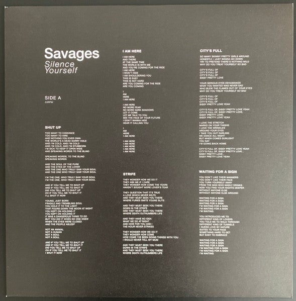 Savages (2) : Silence Yourself (LP, Album)