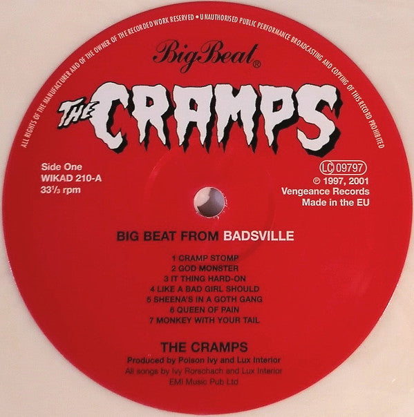 The Cramps : Big Beat From Badsville (LP, Album, RE, Whi)