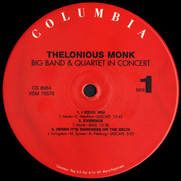 Thelonious Monk : Big Band And Quartet In Concert (LP, Album, RE, 180)