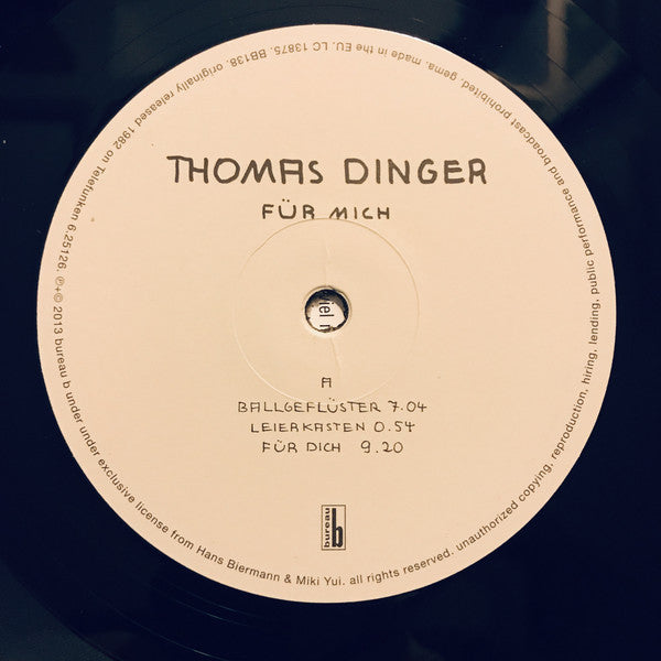 Thomas Dinger : Für Mich (LP, Album, RE, 180)