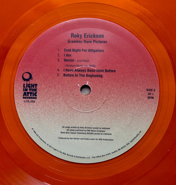 Roky Erickson : Gremlins Have Pictures (LP, Album, Ora + 7" + Ltd, RE, RM)