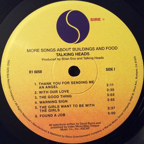 Talking Heads : More Songs About Buildings And Food (LP, Album, RE, RM, 180)