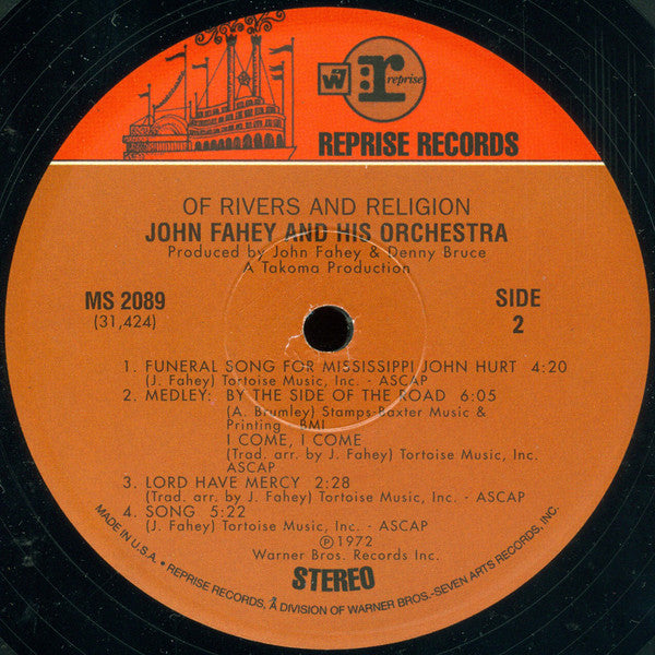 John Fahey And His Orchestra* : Of Rivers And Religion (LP, Album, RE, 180)