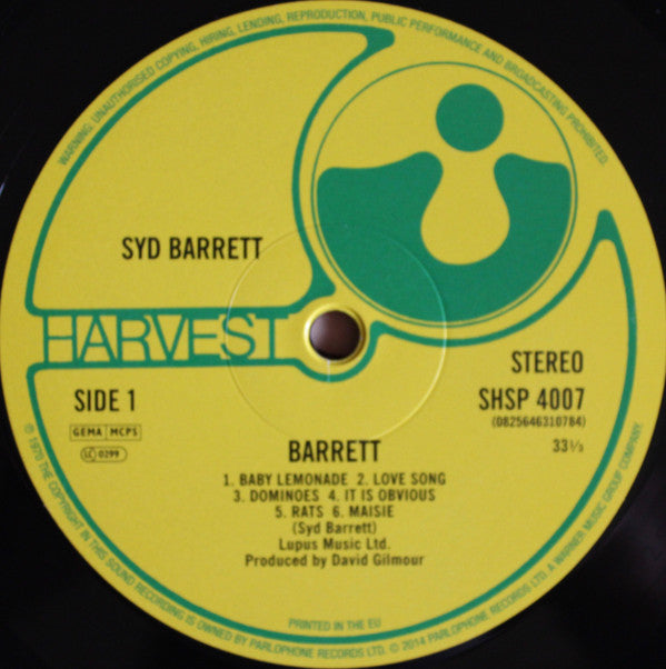 Syd Barrett : Barrett (LP, Album, RE, 180)