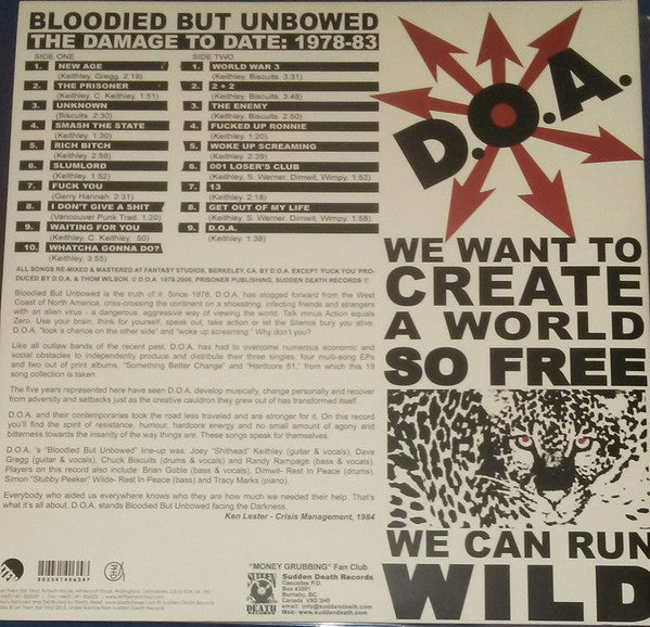D.O.A. (2) : Bloodied But Unbowed (The Damage To Date: 1978-1983) (LP, Comp, RE, Red)