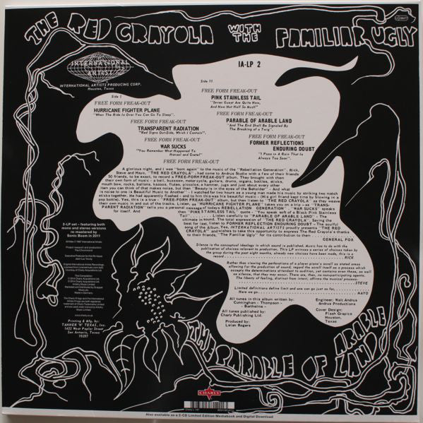 The Red Crayola* With The Familiar Ugly : The Parable Of Arable Land (2xLP, Album, Mono, RE, RM)