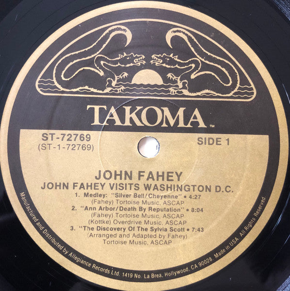 John Fahey : Visits Washington, D.C. (LP, Album, RE)
