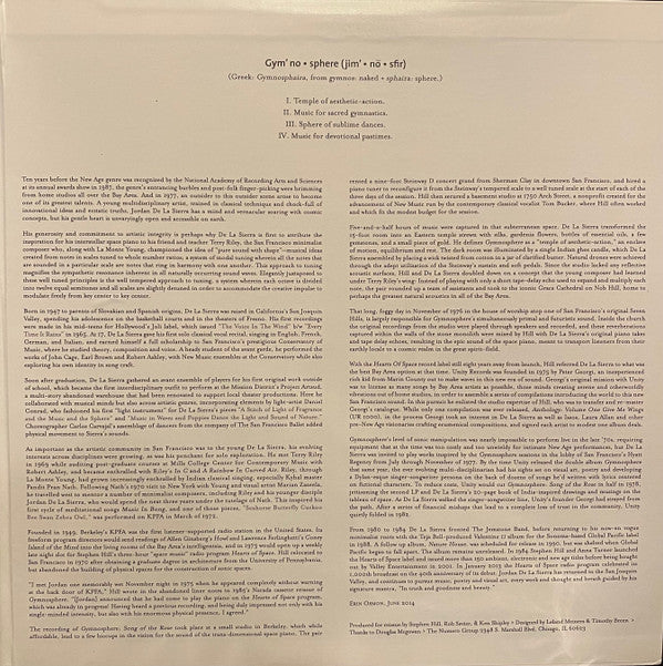 Jordan De La Sierra : Gymnosphere: Song Of The Rose (2xLP, Album, RE)